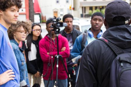 Students filming
