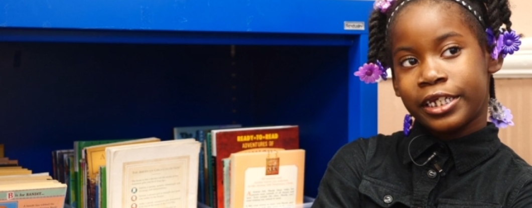 Student in library