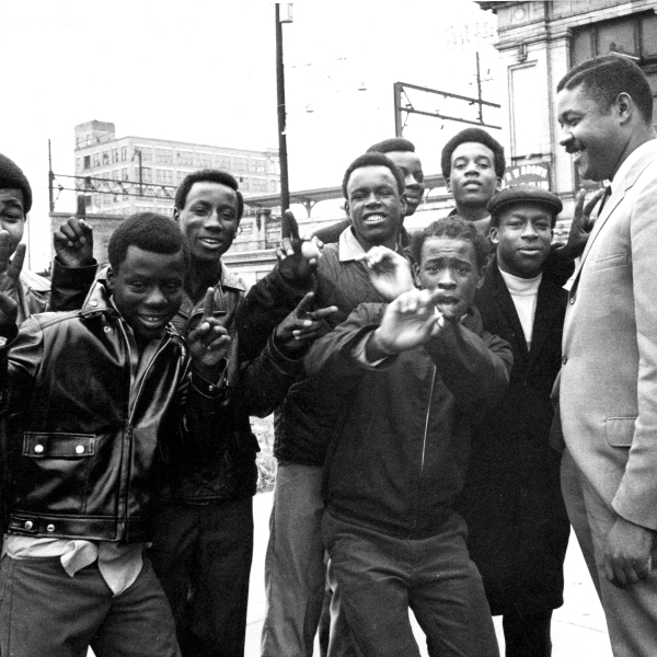 boys in North Philadelphia posing for photo