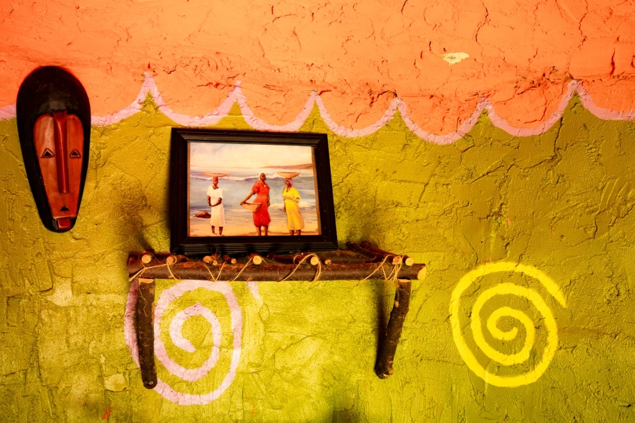 framed photo of women on the beach