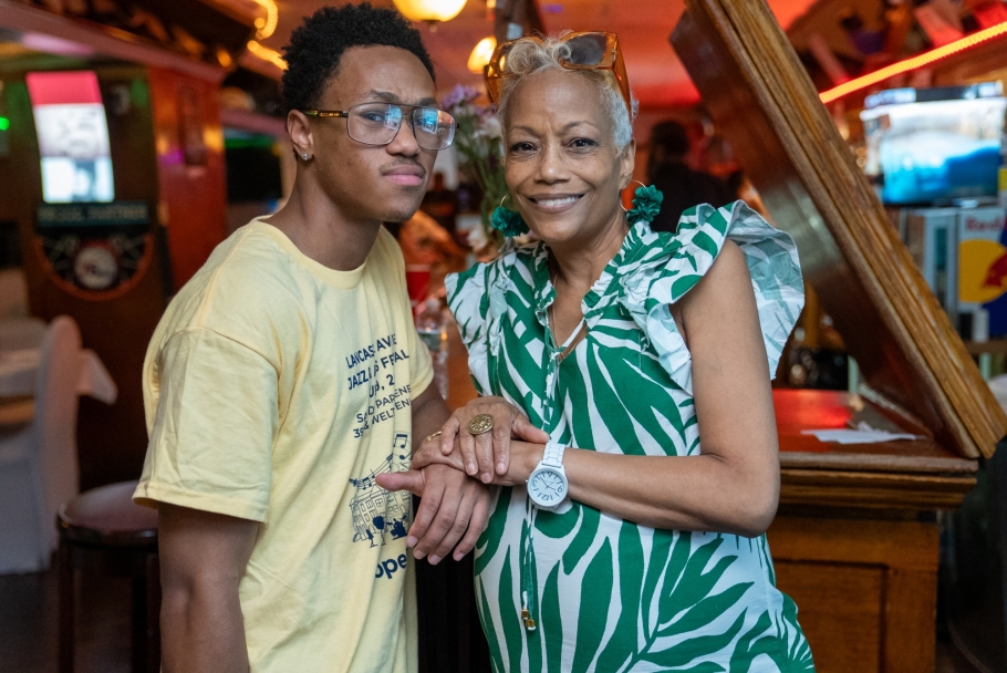 Cedra Walton and her son