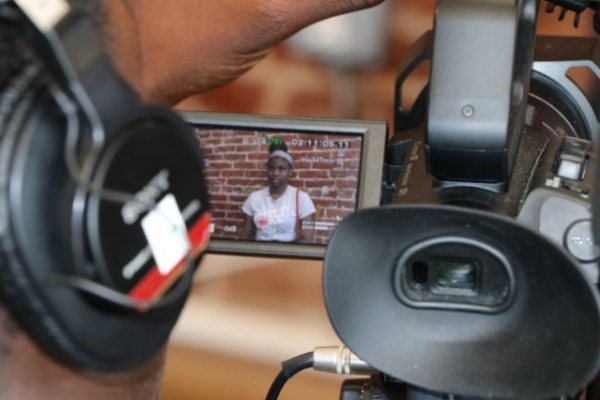 headphones and screen