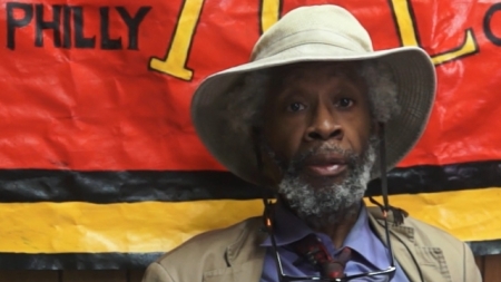 Protest Leader talking