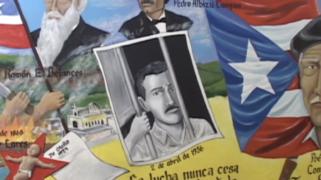 Mural showing figures of Puerto Rican resistance