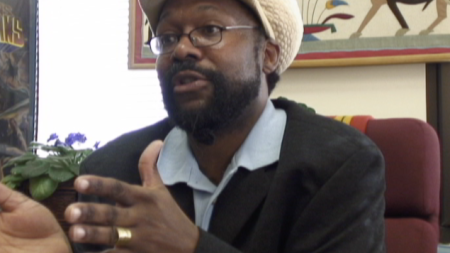 A man being interviewed